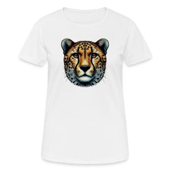 Gepard - Frauen T-Shirt atmungsaktiv - Weiß - Vorne - AI Model Female 172 dark (172cm)