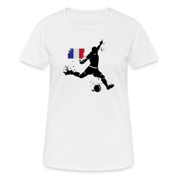 Joueur de football Blast France Team - T-shirt respirant Femme - blanc - Devant - AI Model Female 172 dark (172cm)