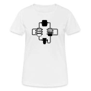 Pompe à chaleur - T-shirt respirant Femme - blanc - Devant - AI Model Female 172 dark (172cm)