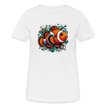 Poisson-clown - T-shirt respirant Femme - blanc - Devant - AI Model Female 172 dark (172cm)