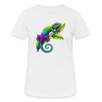 Gecko - T-shirt respirant Femme - blanc - Devant - AI Model Female 172 dark (172cm)