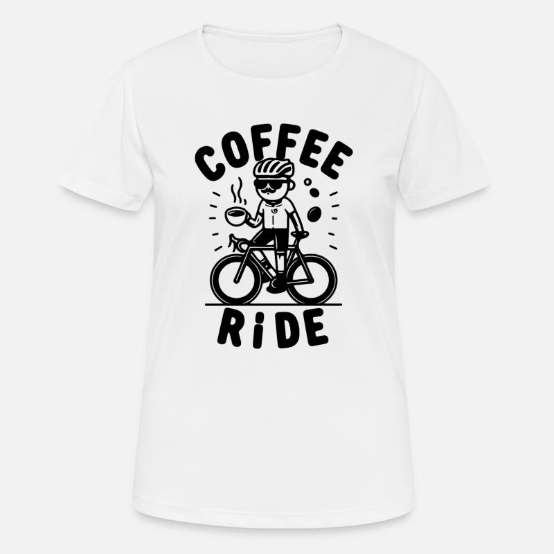 Coffe Ride Road Bicycle Coffee - Women's Breathable T-Shirt - white