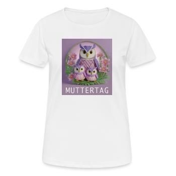 Muttertag Eulenfamilie - Frauen T-Shirt atmungsaktiv - Weiß - Vorne - AI Model Female 172 dark (172cm)