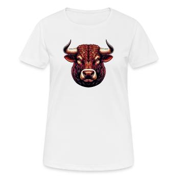 Stier - Frauen T-Shirt atmungsaktiv - Weiß - Vorne - AI Model Female 172 dark (172cm)