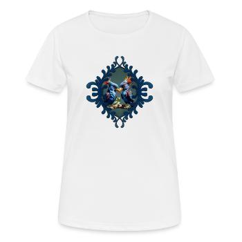 Verliebte Fantasievögel - Frauen T-Shirt atmungsaktiv - Weiß - Vorne - AI Model Female 172 dark (172cm)