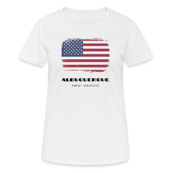Albuquerque, Nouveau-Mexique, États-Unis - T-shirt respirant Femme - blanc - Devant - AI Model Female 172 dark (172cm)