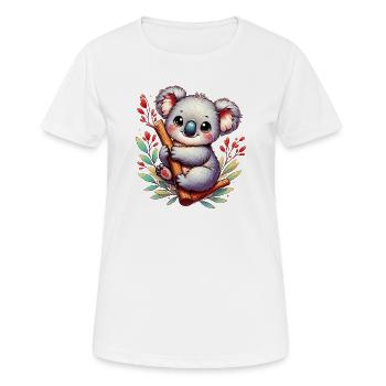 Koala - Frauen T-Shirt atmungsaktiv - Weiß - Vorne - AI Model Female 172 dark (172cm)
