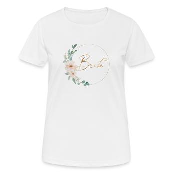 L’équipe de la mariée ! Fleurs, Cercle, Personnalisable - T-shirt respirant Femme - blanc - Devant - AI Model Female 172 dark (172cm)
