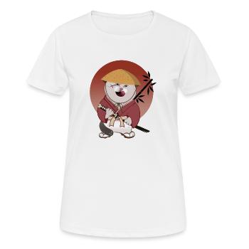 batosai cat with straw hat and scar - Women's Breathable T-Shirt - white - Front - AI Model Female 172 dark (172cm)