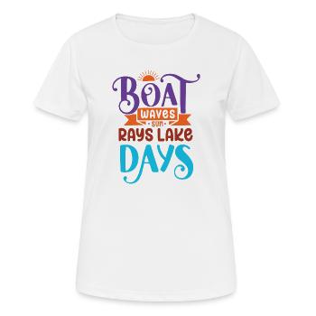 Boat Waves Sun Rays Lake Days - Women's Breathable T-Shirt - white - Front - AI Model Female 172 dark (172cm)