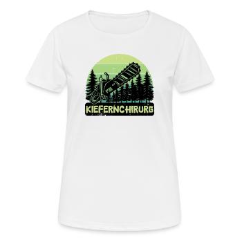 Bûcheron déclaration bois scie arbre boiseries - T-shirt respirant Femme - blanc - Devant - AI Model Female 172 dark (172cm)
