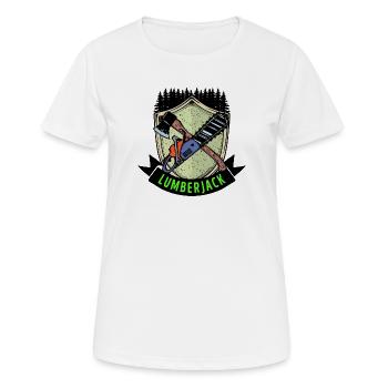 Hache bois scie dire menuiserie bûcheron bois - T-shirt respirant Femme - blanc - Devant - AI Model Female 172 dark (172cm)