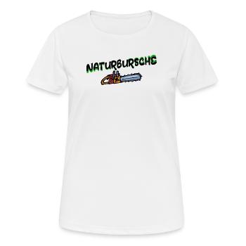 Massif Cour bois scie déclaration bûcheron foresterie - T-shirt respirant Femme - blanc - Devant - AI Model Female 172 dark (172cm)