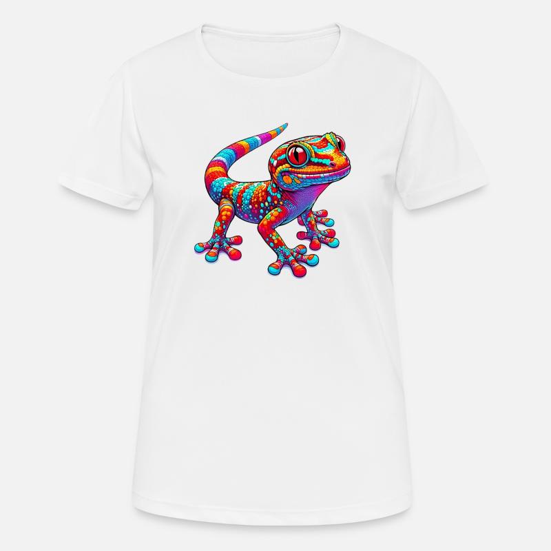 Gecko - Frauen T-Shirt atmungsaktiv - Weiß