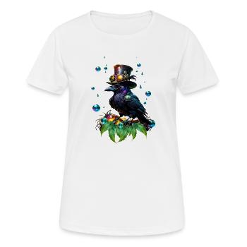 Fantastischer Steampunk-Rabe - Frauen T-Shirt atmungsaktiv - Weiß - Vorne - AI Model Female 172 dark (172cm)