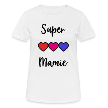 MAMIE - T-shirt respirant Femme - blanc - Devant - AI Model Female 172 dark (172cm)