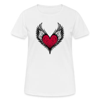 Heart Wings Winged Heart - Women's Breathable T-Shirt - white - Front - AI Model Female 172 dark (172cm)