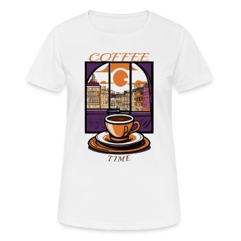Kaffee Zeit - Frauen T-Shirt atmungsaktiv - Weiß - Vorne - AI Model Female 172 dark (172cm)