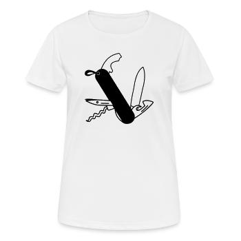 Survival knife - Women's Breathable T-Shirt - white - Front - AI Model Female 172 dark (172cm)