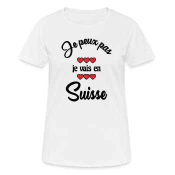 SWITZERLAND. I CAN'T - Women's Breathable T-Shirt - white - Front - AI Model Female 172 dark (172cm)