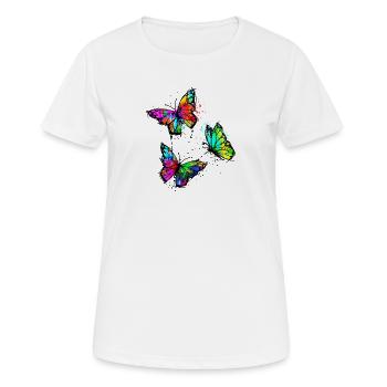Street Art, Papillon, Art, Graffiti - T-shirt respirant Femme - blanc - Devant - AI Model Female 172 dark (172cm)