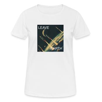 Retro Style Plakat Raumfahrt „Leave Earth“ - Frauen T-Shirt atmungsaktiv - Weiß - Vorne - AI Model Female 172 dark (172cm)