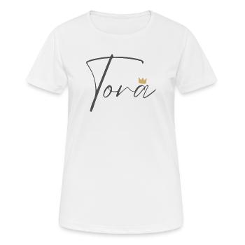Princess Tora Crown Shirt – Name with letter T - Women's Breathable T-Shirt - white - Front - AI Model Female 172 dark (172cm)