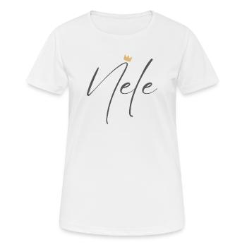 Prinzessin Nele Crown Hemd – Name mit Buchstabe N - Frauen T-Shirt atmungsaktiv - Weiß - Vorne - AI Model Female 172 dark (172cm)