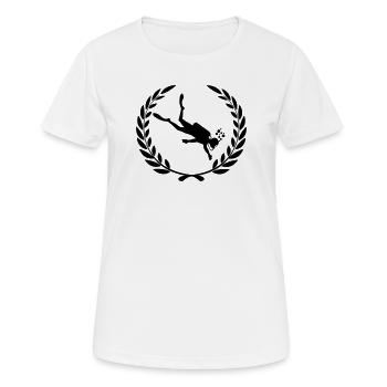 Plongeur sous l’eau dans une couronne de laurier - T-shirt respirant Femme - blanc - Devant - AI Model Female 172 dark (172cm)