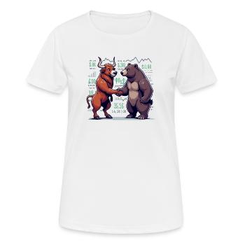 Finanzen Aktien Stier Bär Wallstreet Geschenk - Frauen T-Shirt atmungsaktiv - Weiß - Vorne - AI Model Female 172 dark (172cm)