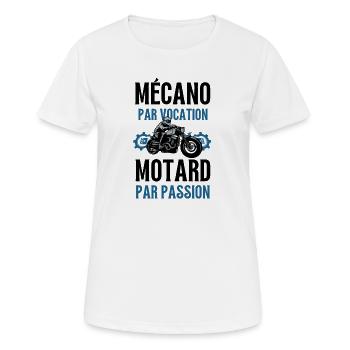 mécanicien et motard 3 - T-shirt respirant Femme - blanc - Devant - AI Model Female 172 dark (172cm)