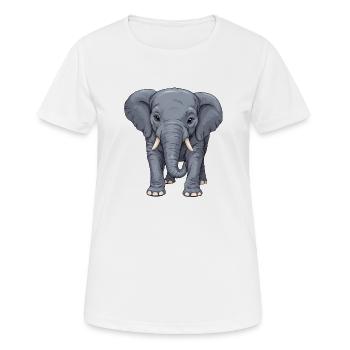 A friendly little elephant lady - Women's Breathable T-Shirt - white - Front - AI Model Female 172 dark (172cm)