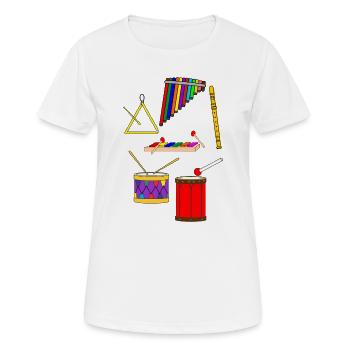 Musikinstrumente für Kleinkinder - Frauen T-Shirt atmungsaktiv - Weiß - Vorne - AI Model Female 172 dark (172cm)