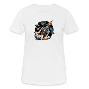 Vers la Lune - T-shirt respirant Femme - blanc - Devant - AI Model Female 172 dark (172cm)