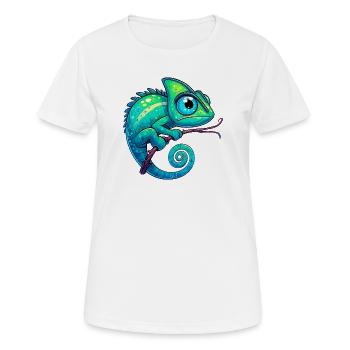 Chamäleon - Frauen T-Shirt atmungsaktiv - Weiß - Vorne - AI Model Female 172 dark (172cm)