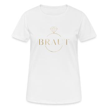 Team Braut! Diamant-Ring personalisierbar - Frauen T-Shirt atmungsaktiv - Weiß - Vorne - AI Model Female 172 dark (172cm)