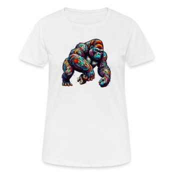 Gorilla - Frauen T-Shirt atmungsaktiv - Weiß - Vorne - AI Model Female 172 dark (172cm)