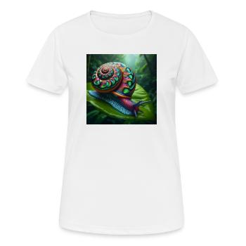 Escargot multicolore - T-shirt respirant Femme - blanc - Devant - AI Model Female 172 dark (172cm)