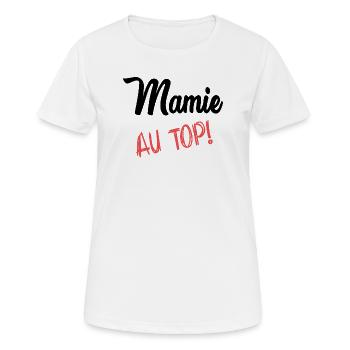 MAMIE - T-shirt respirant Femme - blanc - Devant - AI Model Female 172 dark (172cm)