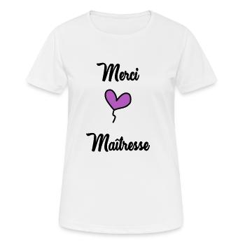 DANKE, HERRIN - Frauen T-Shirt atmungsaktiv - Weiß - Vorne - AI Model Female 172 dark (172cm)