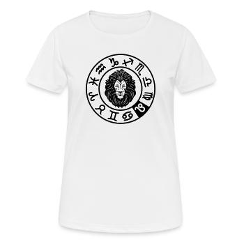 Signe du zodiaque Lion dans le cercle des douze signes - T-shirt respirant Femme - blanc - Devant - AI Model Female 172 dark (172cm)