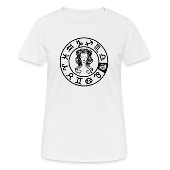 Signe du zodiaque Vierge dans le cercle des douze signes - T-shirt respirant Femme - blanc - Devant - AI Model Female 172 dark (172cm)