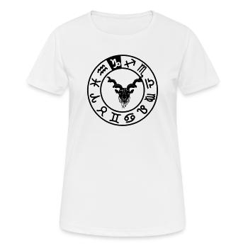 Signe du zodiaque Capricorne dans le cercle des douze signes - T-shirt respirant Femme - blanc - Devant - AI Model Female 172 dark (172cm)