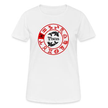 Douze signes du zodiaque signe Piscus Piscus - T-shirt respirant Femme - blanc - Devant - AI Model Female 172 dark (172cm)