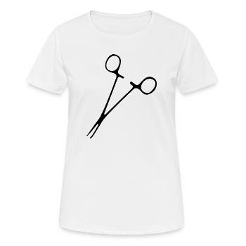 Pince à épiler pour artères - T-shirt respirant Femme - blanc - Devant - AI Model Female 172 dark (172cm)