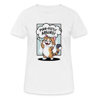 Cat- Purr-fectly absurd! - Women's Breathable T-Shirt - white - Front - AI Model Female 172 dark (172cm)