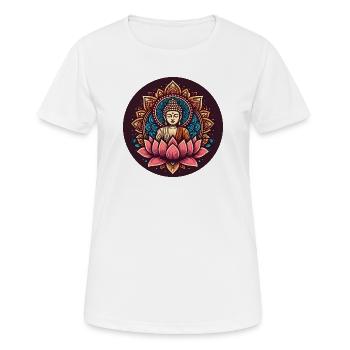 Bouddha de la Paix - T-shirt respirant Femme - blanc - Devant - AI Model Female 172 dark (172cm)