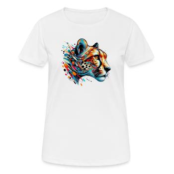 Guépard - T-shirt respirant Femme - blanc - Devant - AI Model Female 172 dark (172cm)