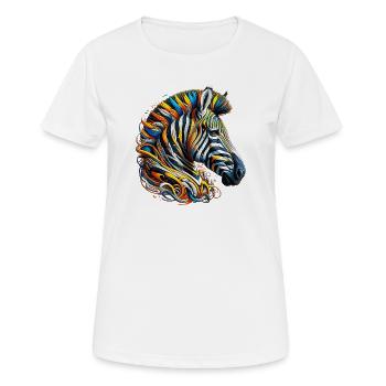 Zebra - Frauen T-Shirt atmungsaktiv - Weiß - Vorne - AI Model Female 172 dark (172cm)