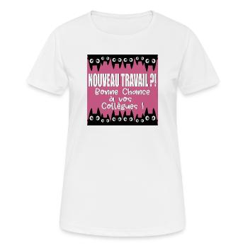 BONNE CHANCE COLLÈGUES - T-shirt respirant Femme - blanc - Devant - AI Model Female 172 dark (172cm)